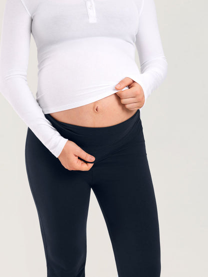 Cotton Foldover Maternity Flare Pants 30.5"