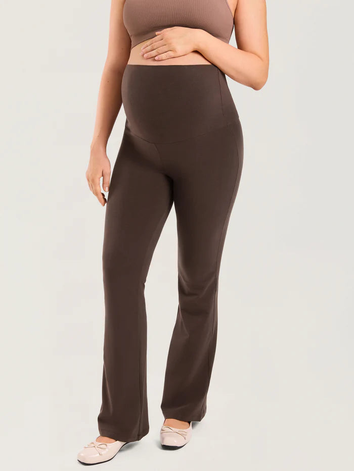 Cotton Foldover Maternity Flare Pants 30.5"