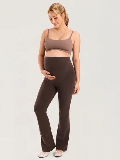 Cotton Foldover Maternity Flare Pants 30.5"